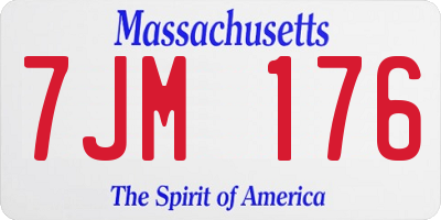 MA license plate 7JM176