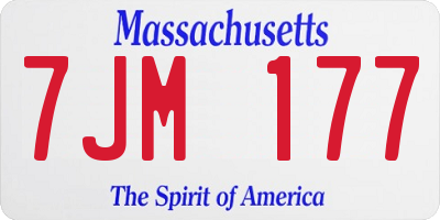 MA license plate 7JM177
