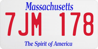 MA license plate 7JM178