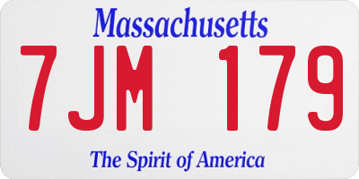 MA license plate 7JM179