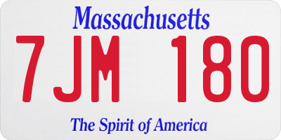 MA license plate 7JM180