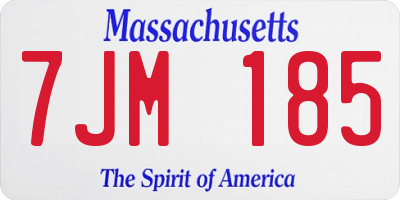 MA license plate 7JM185