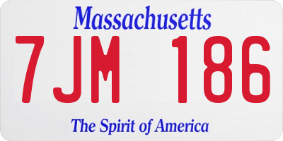 MA license plate 7JM186