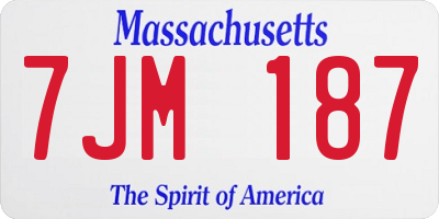 MA license plate 7JM187