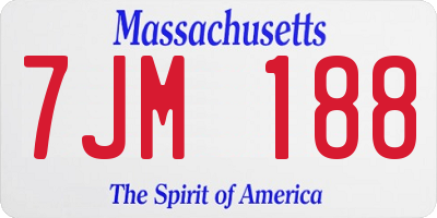 MA license plate 7JM188