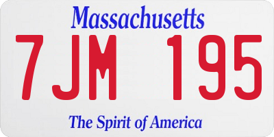 MA license plate 7JM195
