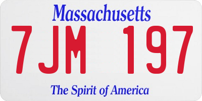 MA license plate 7JM197