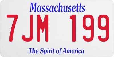 MA license plate 7JM199