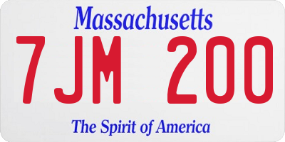 MA license plate 7JM200