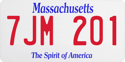 MA license plate 7JM201