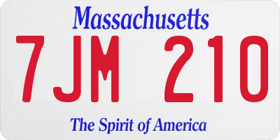 MA license plate 7JM210