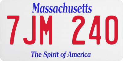 MA license plate 7JM240