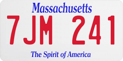 MA license plate 7JM241
