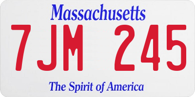 MA license plate 7JM245