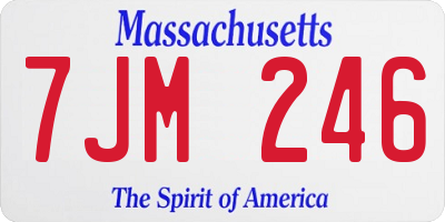 MA license plate 7JM246