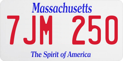 MA license plate 7JM250