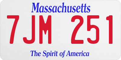 MA license plate 7JM251