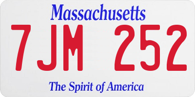 MA license plate 7JM252