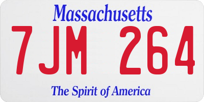 MA license plate 7JM264