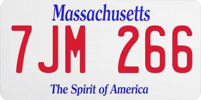 MA license plate 7JM266