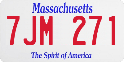 MA license plate 7JM271