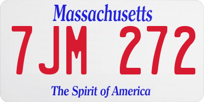 MA license plate 7JM272