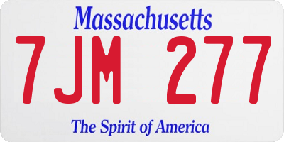 MA license plate 7JM277