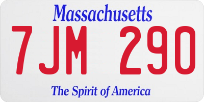 MA license plate 7JM290