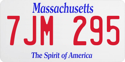 MA license plate 7JM295
