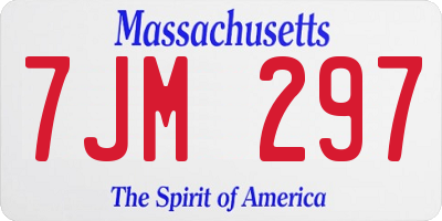 MA license plate 7JM297