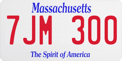 MA license plate 7JM300
