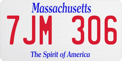 MA license plate 7JM306