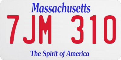 MA license plate 7JM310