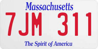 MA license plate 7JM311