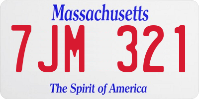 MA license plate 7JM321