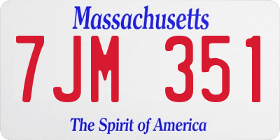 MA license plate 7JM351