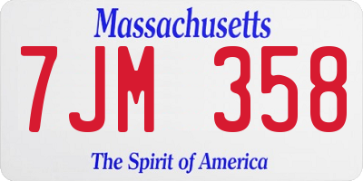 MA license plate 7JM358