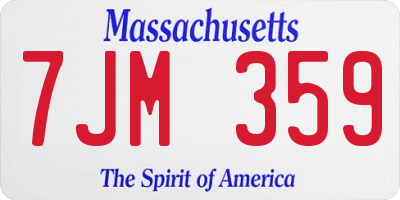 MA license plate 7JM359