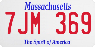 MA license plate 7JM369