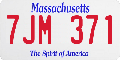 MA license plate 7JM371