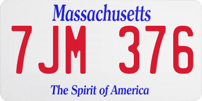 MA license plate 7JM376