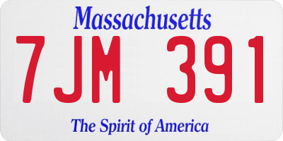 MA license plate 7JM391