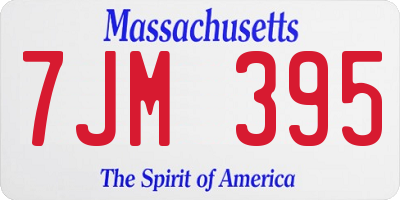 MA license plate 7JM395