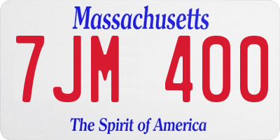 MA license plate 7JM400