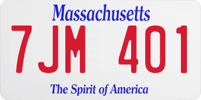 MA license plate 7JM401