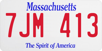 MA license plate 7JM413