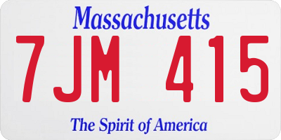 MA license plate 7JM415