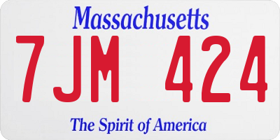 MA license plate 7JM424