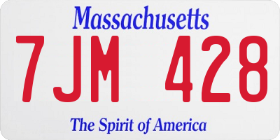 MA license plate 7JM428