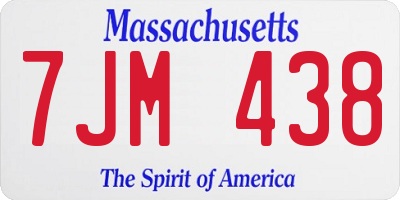 MA license plate 7JM438
